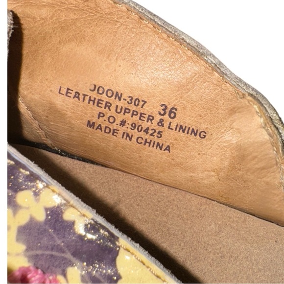 ALLEGRIA DON307 SLIP ON LEATHER FLORAL PATTERN CLOGS SIZE 36 - Picture 4 of 10